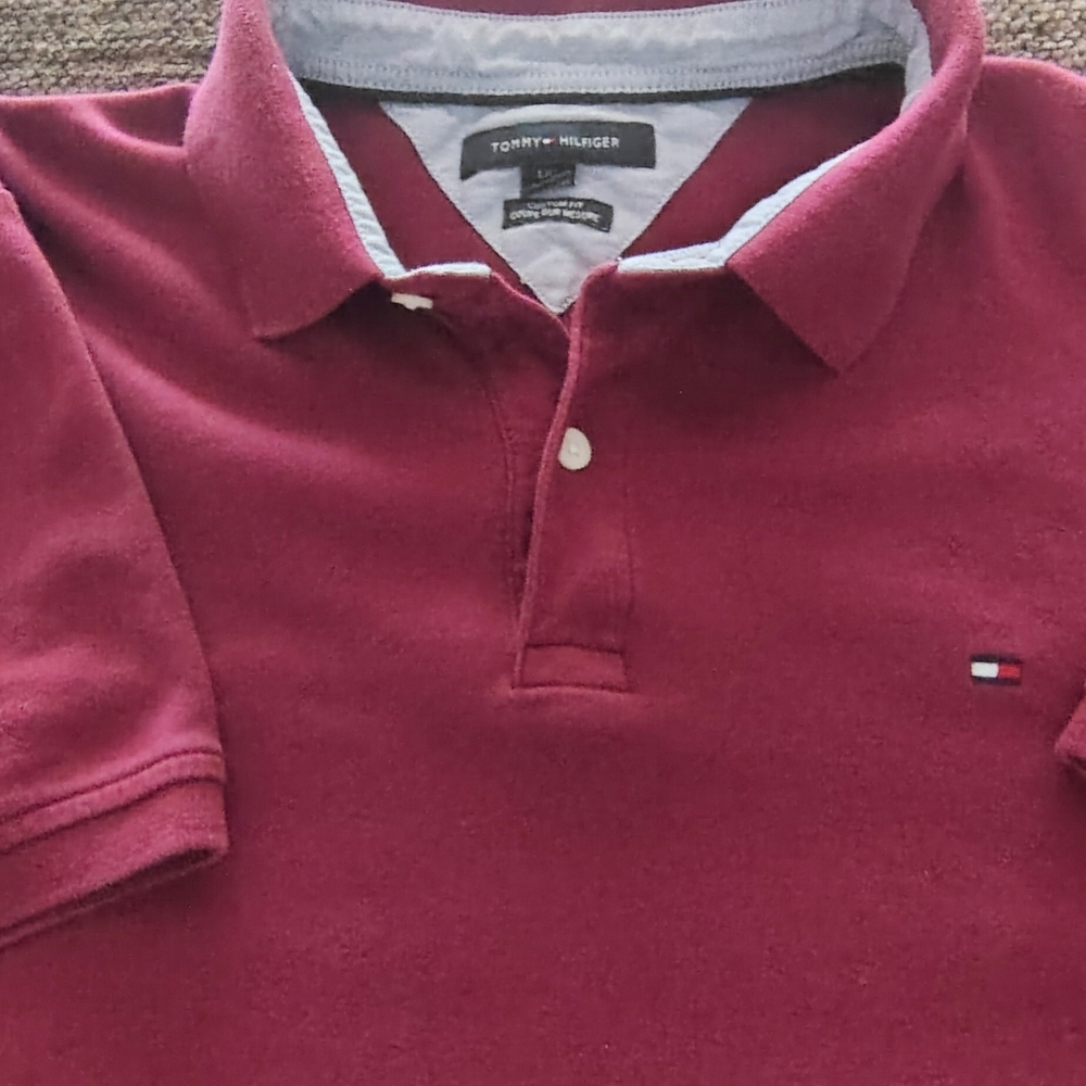 Tommy Hilfiger Men's Classic Polo Shirt - Burgendy
